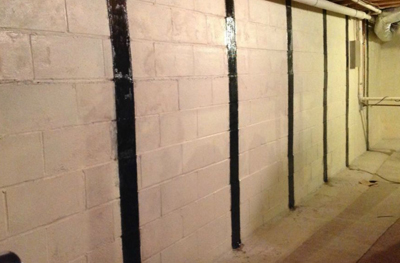 Bowing basement wall repair